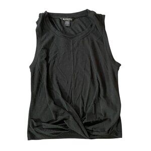 Athleta Black Modal Blend Twisted Hem Sleeveless Tank Top Large